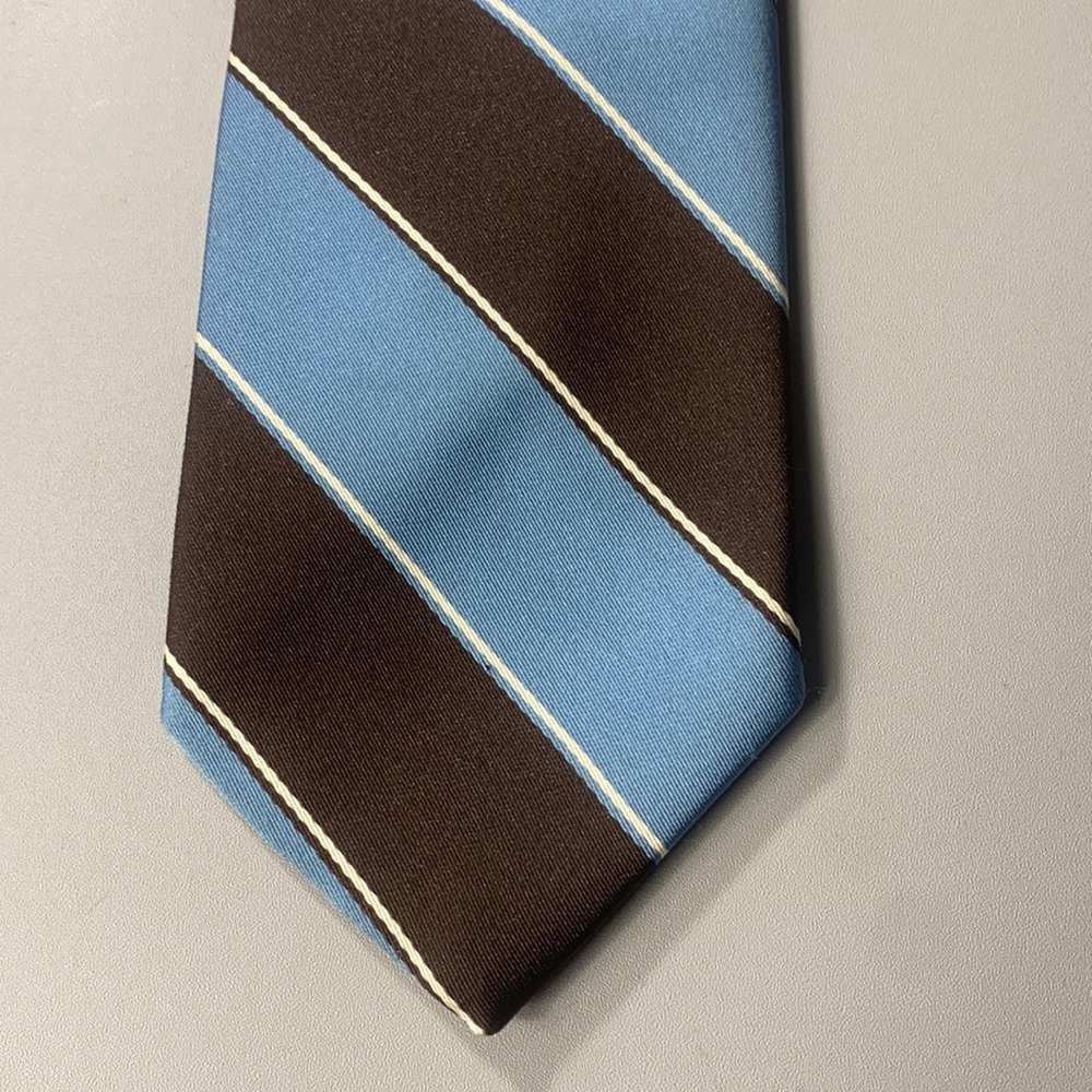 Beau Brummell Men’s Blue /Brown Stripe Polyester Tie